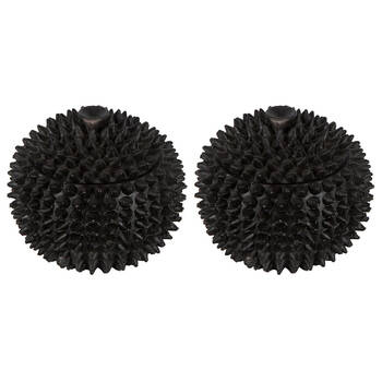 2PK Belle Polyresin Decorative Spike Bowl Large 18x18cm - Black