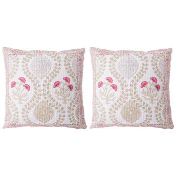 2PK LVD Cotton Quilted Square Cushion/Pillow 55cm - Moghul