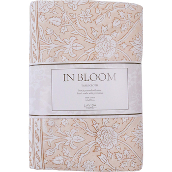 LVD Cotton Floral Tablecloth Dining Table Cover 145x270cm - Natural