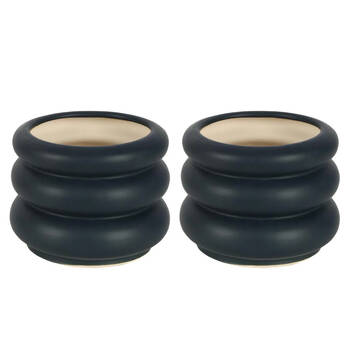 2PK Belle Mia 16.5cm Ceramic Pot Home Decor Small Navy