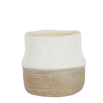 Belle Cove Ceramic Indoor Plant Pot Medium 20.5cm - White