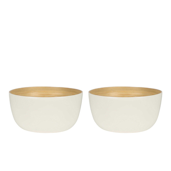 2PK Belle Blana Deep Bamboo 29cm Noodle Bowl Round - White