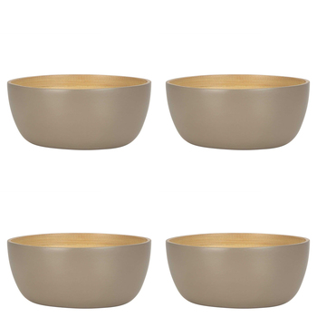 4PK Belle Blana Small Bamboo 15cm Noodle Bowl Round - Grey