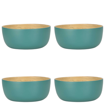 4PK Belle Blana Small Bamboo 15cm Noodle Bowl Round - Sage