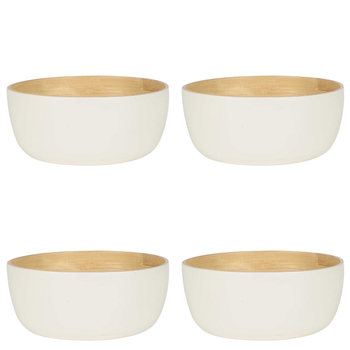 4PK Belle Blana Small Bamboo 15cm Noodle Bowl Round - White
