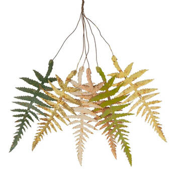 Belle Fern Leaf Bundle Iron Hanging Home/Garden Decor 30cm - Green