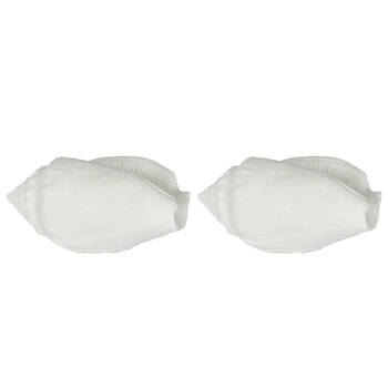2PK Belle Polyresin Shore Sea Snail Sculpture 20x11cm - White