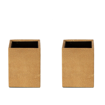 2PK Belle Hunter Brush Box Organiser Holder Storage 12cm - Ochre