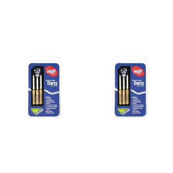 2x 3pc AFL Brass Darts Geelong Cats Team Design Flights & Shafts In Case