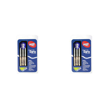 2x 3pc AFL Brass Darts Roos North Melbourne Team Flights & Shafts In Case