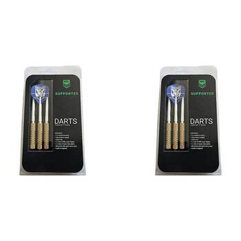 2x 3pc NRL Darts Canterbury Bulldogs Team Design Flights & Shafts Case Included