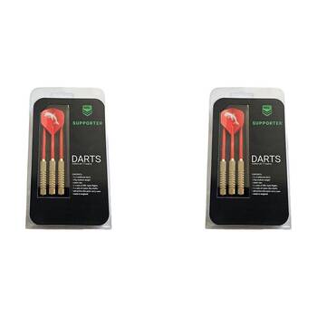 2x 3pc NRL Darts Dolphins Team Design 24 Gram Flights & Shafts Case Included