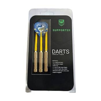 3pc NRL Darts Parramatta Eels Team Design Flights & Shafts Case Included