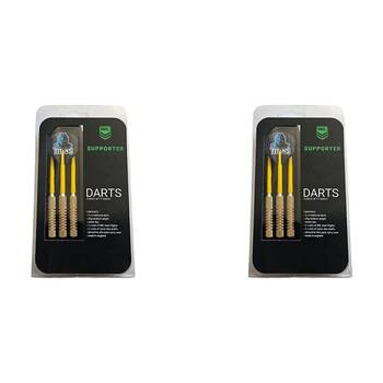 2x 3pc NRL Darts Gold Coast Titans Team Design Flights & Shafts Case Included