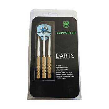 3pc NRL Darts Cronulla Sharks Team Design Flights & Shafts Case Included