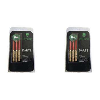 2x 3pc NRL Darts South Sydney Rabbitohs Team Flights & Shafts Case Included