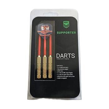 3pc NRL Darts Sydney Roosters Team Design Flights & Shafts Case Included
