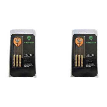 2x 3pc NRL Darts Wests Tigers Team Design Flights & Shafts Case Included