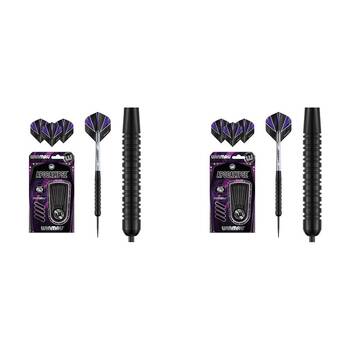 2x 3pc Winmau Apocalypse Black Brass Darts 19 Gram New Design Wd1206 Purple