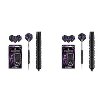 2x 3pc Winmau Apocalypse Black Brass Darts 19 Gram New Design Wd1206 Purple