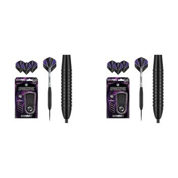2x 3pc Winmau Apocalypse Black Brass Darts 19 Gram New Design Wd1206 Purple