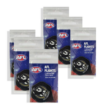 6x 3pc AFL Dart Flights Collingwood Magpies Team Black Metronic England Made