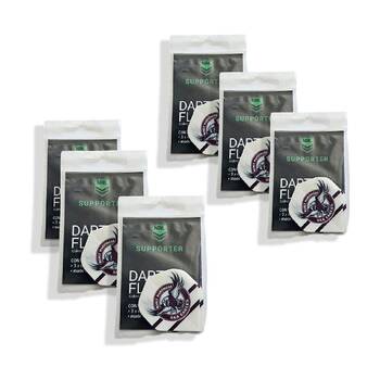 6x 3pc NRL Dart Flights Sea Eagles Manly Team Design Metronic Pack England Made