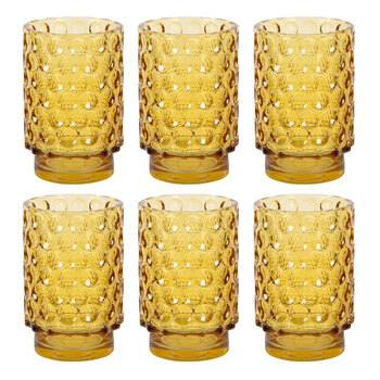 6PK Belle Targa Glass Tealight Holder Large 13cm - Sienna
