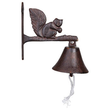 Esschert Design Cast Iron Door Bell Squirrel Home Decor 19.1cm Brown