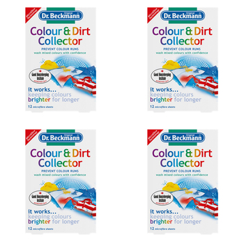 4x 12pc Dr Beckmann Colour & Dirt Collector Laundry Detergent