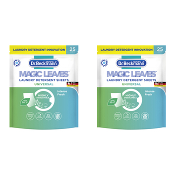 2x 25pc Dr Beckmann Magic Leaves Universal Clothes Laundry Detergent