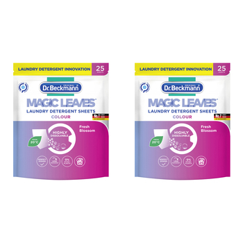 2x 25pc Dr Beckmann Magic Leaves Colour Clothes Laundry Detergent