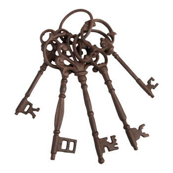 Esschert Design Decorative Key Ring Large Cast Iron 24.5cm Brown