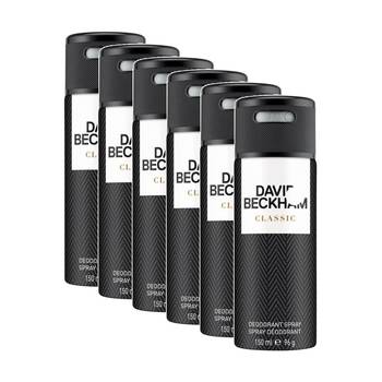 6PK David Beckham Classic Body Spray Mens Fragrance 150mL