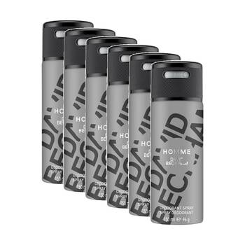6PK David Beckham Homme Deororant Body Spray Mens Fragrance 150mL