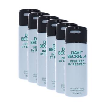 6PK David Beckham Inspired By Respect Body Spray Mens Fragrance 150mL