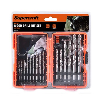 15pc Supercraft Wood/Timber Drill Bit Tool Set Metric