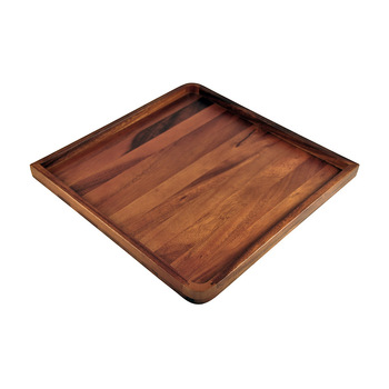 222 Fifth Acacia Wood 35.6cm Square Food Platter - Brown