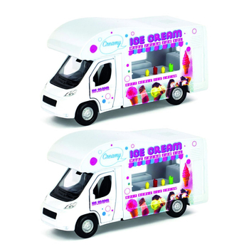 2PK Pocket Money Fun Die Cast 12cm Ice Cream Van Kids/Children Toy 3y+