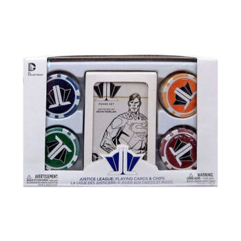 Justice League Comics Starter Poker Chips/Playing Cards Game Set