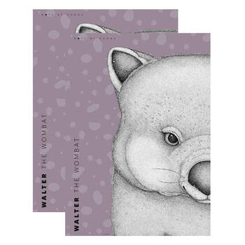 2PK LMD Dots By Donna Wombat Animal Cotton Tea Towel 50x70cm