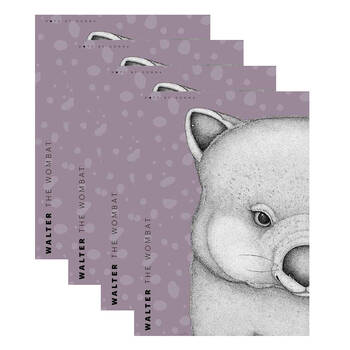 4PK LMD Dots By Donna Wombat Animal Cotton Tea Towel 50x70cm