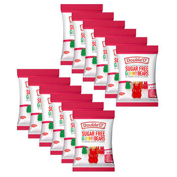 12PK Double 'D' Sugarfree Gummy Bears Lollies Candy 90g Sweet Confectionary