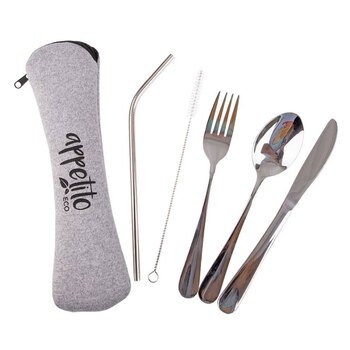 5pc Appetito Travellers Cutlery Set Stainless Steel