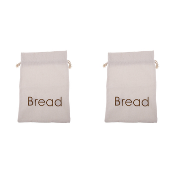 2PK Appetito Bread Bag Home Kitchen Food Storage Embroidered 27.5x39cm