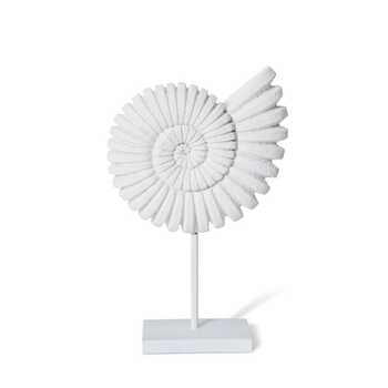 E Style 30cm Resin Sea Shell Stand Sculpture - White