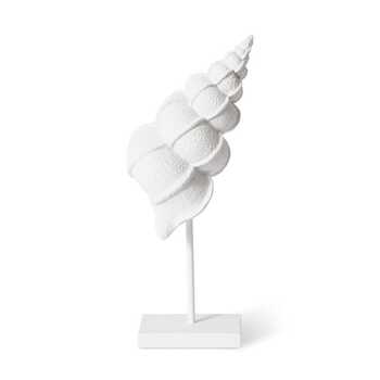 E Style 35cm Resin Conch Shell Stand Sculpture - White