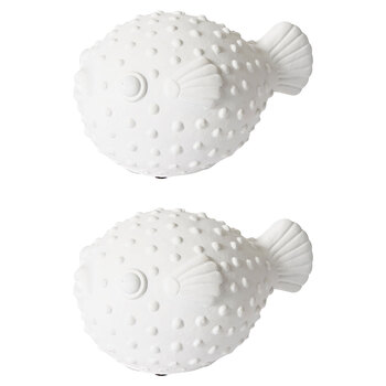 2PK E Style Blow Fish Home Decorative Sculpture - 18 x 12 x 10cm