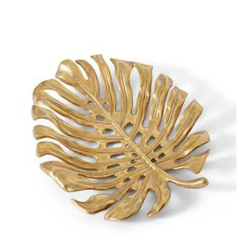 E Style Decor 36cm Aluminium Monstera Leaf - Gold