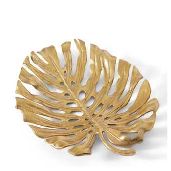 E Style 49cm Aluminium Monstera Leaf Home Decor - Gold